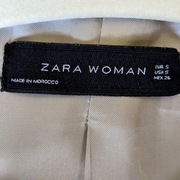 Zara Wool Blend Coat with Faux Fur Hood, Size Small - Picture 4 of 16